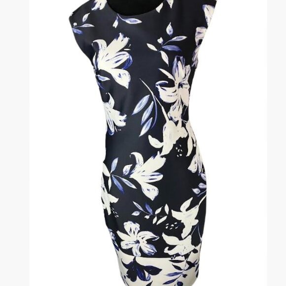 Vince Camuto Fully Lined Scoop Neck Elegant Floral Sheath Size 8 EUC - Picture 10 of 11